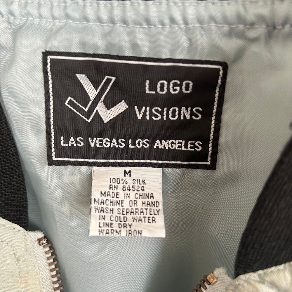 Vintage Logo Visions Mens 100% Silk Lightweight FREMONT HOTEL CASINO Jacket M - Picture 8 of 9